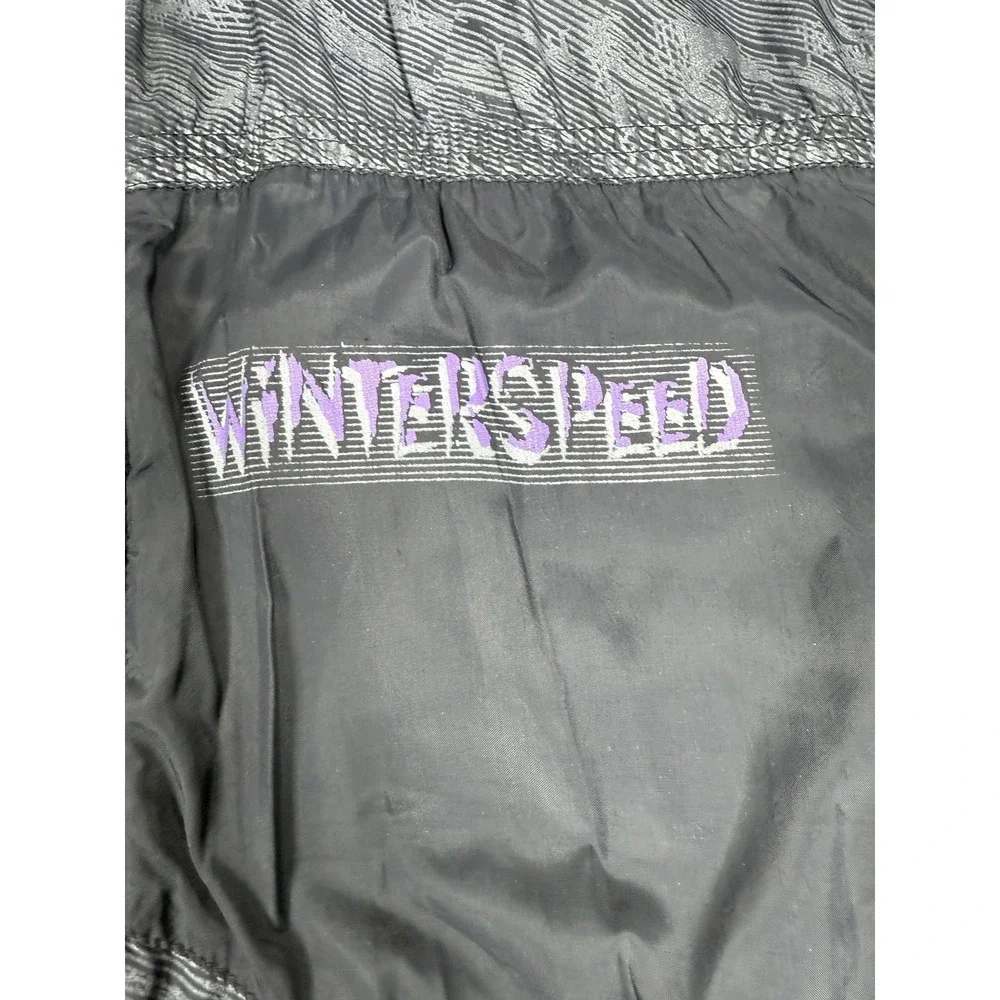 Vintage Luhta Jacket Mens 48 Large Gray Winterspeed Wolf‎ Print Ski Puffer 90s